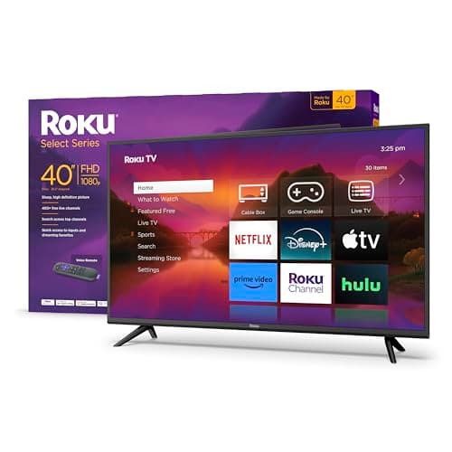 Roku Smart TV – 40-Inch Select Series 1080p Full HD RokuTV with Roku Voice Remote, Bright Picture, Customizable Home Screen – Live Local News, Sports, Gaming - Image 1