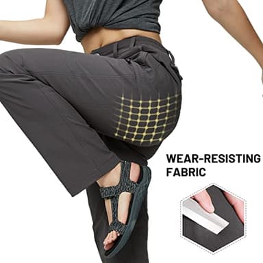 MIER Women's Quick Dry Cargo Pants Lightweight Tactical Hiking Pants with 6 Pockets, Stretchy and Water-Resistant, Graphite Grey, 6 - Image 2