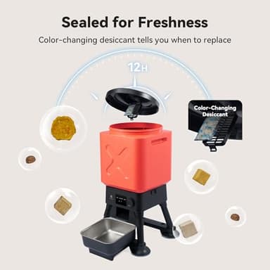 14L Automatic Dog Feeder for Large Breed – Extra Large Capacity, Anti-Blockage, Timed Auto Dog Food Dispenser, Dual Power Supply, Stainless Steel Bowl - Image 5