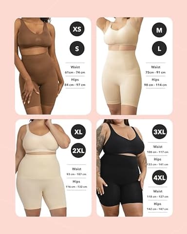 SHAPERMINT Shapewear for Women - High-Waisted Shapewear Tummy Control Shorts, Faja Body Shaper, Underwear for Women Nude - Image 3
