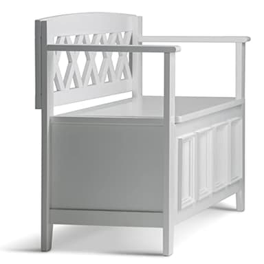 SIMPLIHOME Amherst Entryway Storage Bench - 48 inch Wide Solid Wood Hallway Seat in White, Transitional Bench for Entryway or Living Room with Lift-Up Lid and Spacious Storage - Image 10