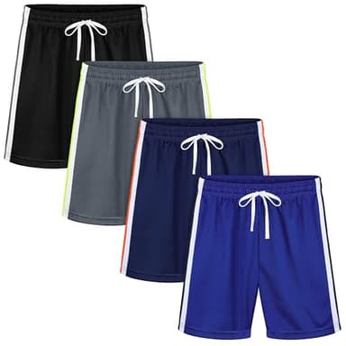 Resinta Toddler Boys Shorts Boys Quick Dry Athletic Pull-On Shorts with Elastic Waist for Summer Playwear (US, Age, 4 Years, 4, Black, Gray, Navy, Royal Blue) - Image 1