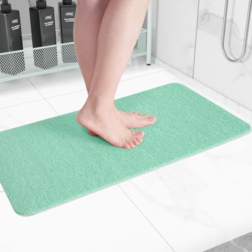 Hargiis Non-Slip Bathtub Mat, Anti Slip Shower Mat, Fast Drying Bathtub Mats, Foot Scrubber Mat, Anti Slip Mat for Tub, Floor, Bathroom, Kitchen, Home, Hotel (Light Green 40"×16") - Image 1