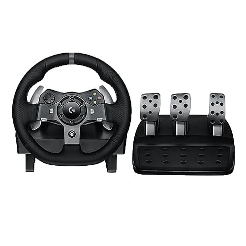 Logitech G920 Driving Force Racing Wheel and Floor Pedals, Real Force Feedback, Stainless Steel Paddle Shifters, Leather Steering Wheel Cover for Xbox Series X|S, Xbox One, PC, Mac - Black - Image 1