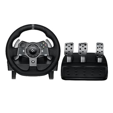 Logitech G920 Driving Force Racing Wheel and Floor Pedals, Real Force Feedback, Stainless Steel Paddle Shifters, Leather Steering Wheel Cover for Xbox Series X|S, Xbox One, PC, Mac - Black - Image 1