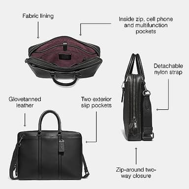 COACH Metropolitan Slim Brief, Ji/Black, One Size - Image 2