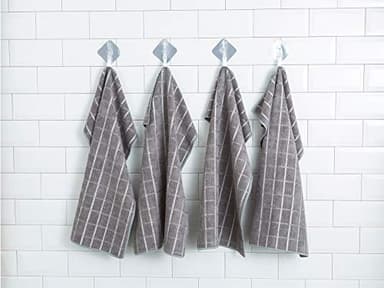 Microfiber Dish Towels - Soft, Super Absorbent and Lint Free Kitchen Towels - 8 Pack (Lattice Designed Gray Colors) - 26 x 18 Inch - Image 2