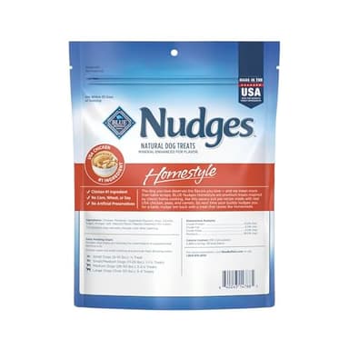 Blue Buffalo Nudges Homestyle Natural Dog Treats Made with Real Chicken, Made in the USA, Chicken, 10-oz Bag - Image 2