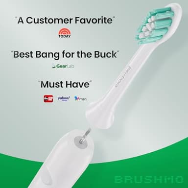 Brushmo Plaque Control Replacement Toothbrush Heads, Compatible with Philips Sonicare Click-on Electric Toothbrush Handles, 8 Standard Replacement Heads, Soft Dupont Bristles, BM928, White - Image 2