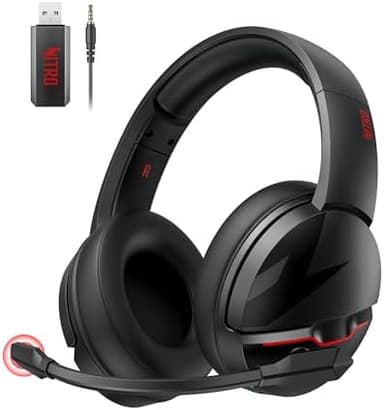 acer Wireless Gaming Headset, PS5 Headset with 2.4GHz for Ps5, Ps4, PC, Switch, Bluetooth 5.3 + 100Hrs Gaming Headphones with Noise Canceling Mic for Laptop, Mobile, Mac, 50mm Drivers (Black - Image 3