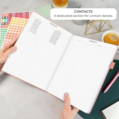 Clever Fox Appointment Book – Hourly Schedule Planner with 15-Minute Increments – Time Box Planner for Daily Work & To-Dos – Weekly & Monthly Spreads, Undated, Hardcover, 8.3x11″ (Terracotta) - Image 5
