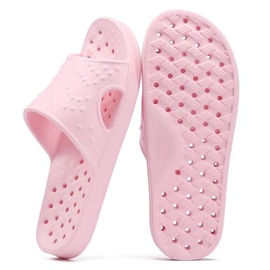 shevalues Shower Shoes for Women Men with Arch Support Quick Drying Pool Slides Lightweight Beach Sandals with Drain Holes, Pink 8-9 Women / 6.5-7.5 Men - Image 7