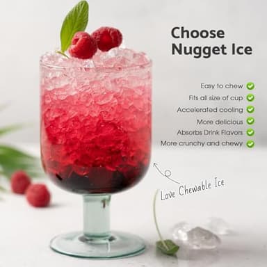Countertop Ice Makers Machine with Basket and Scoop, 38Lbs/24h Soft Chewable Pellet Ice, One-Click Operation, Nugget Ice Maker for Home, Kitchen, Camping, RV, Office and Party,Sliver - Image 9