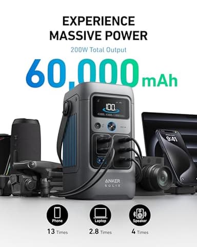 Anker SOLIX C200 DC Power Bank Station, 192Wh Portable Power Station, LiFePO4 Battery, 200W Solar Generator, for Outdoor Camping, Traveling, and Emergencies (No Wall Charger Included) - Image 2