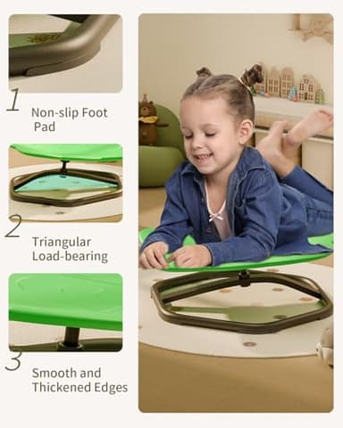 Daisybreath Spinning Chair for Autistic Kids, Kids Swivel Chair Sensory Seat for Autism ADHD Children, Autism Swivel Sensory Toy, Training Body Coordination, Green - Image 6