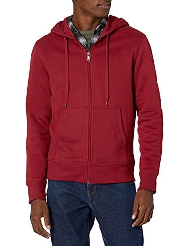 Amazon Essentials Men's Full-Zip Fleece Hoodie (Available in Big & Tall), Red, X-Large - Image 1