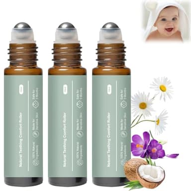 3Pcs Mamas Teether: Baby Teething Oil Roller,Natural Gentle Teething Relief Roller,Teething Roller,Teething Roller All Natural for Baby - Image 1