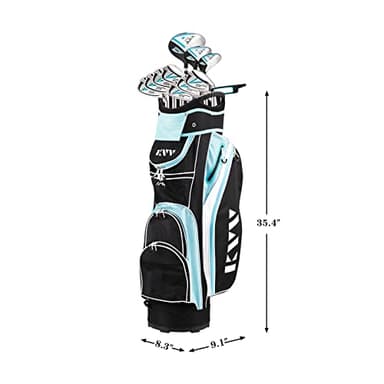KVV Women’s Complete Golf Clubs Package Set Includes Driver, Fairway, Hybrid, 5#-P# Irons, Putter, Cart Bag, Head Covers, Right Handed - Image 8