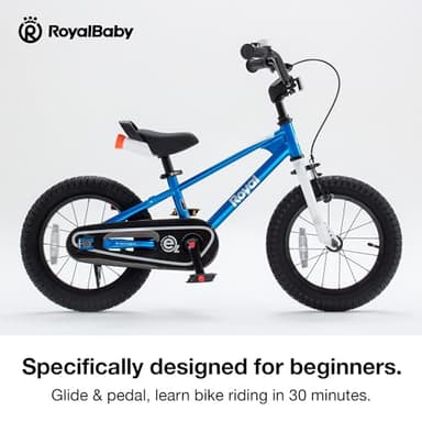 RoyalBaby EZ Toddlers Kids Bike, 14 Inch Wheel Bicycle with Quick Release Crank for Beginners Boys Girls Ages 3-5 Years, Easy Learn Biking, Royal Blue - Image 3