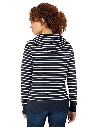 Amazon Essentials Women's Regular-Fit Fleece Pullover Hoodie (Available in Plus Size), Navy Stripe, Large - Image 4