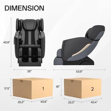 SMAGREHO 2025 Zero Gravity Massage Chair Full Body, with 6 Auto Modes, Foot Massage, Waist Heating, Bluetooth, Black - Image 2