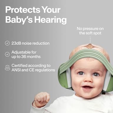 Alpine Muffy Baby Ear Protection for Babies and Toddlers up to 36 Months - CE & ANSI Certified - Noise Reduction Earmuffs - Comfortable Baby Headphones Against Hearing Damage & Improves Sleep - Black - Image 2