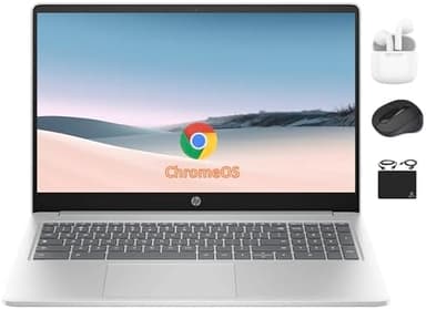 HP Chromebook 15.6" HD Flagship Laptop for Student Business, Quad-Core Intel N200 Processor, 8GB RAM, 320GB Storage (64GB eMMC + 256GB Card), Webcam, WiFi, Long Battery, Chrome OS+HubxcelAccessory - Image 3