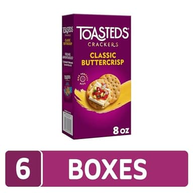 Toasteds Crackers, Party Snacks, Lunch Snacks, Classic Buttercrisp (6 Boxes) - Image 4