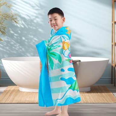 VOOVA & MOVAS Toddler Towels for Kids 3-10Years, 30''X50, Soft | Thick | 100% Cotton | Absorbent Towel Wrap, Perfect for Kids Beach, Pool, Bath, Swimming, Stripe Dog - Image 7