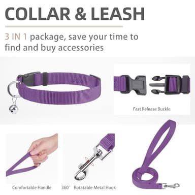 PUPTECK Adjustable Dog Harness Collar and Leash Set Step in No Pull Pet Harness for Small Medium Dogs Puppy and Cats Outdoor Walking Running, Soft Mesh Padded Reflective Vest Harnesses - Image 4