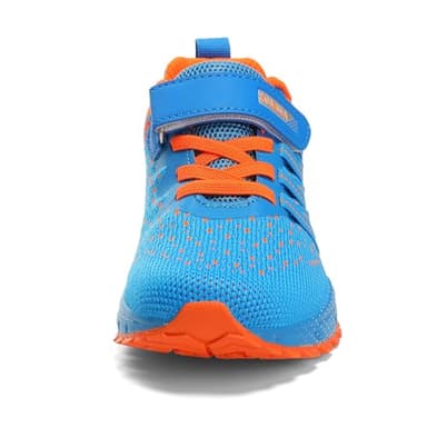 KUBUA Kids Sneakers for Boys Girls Running Tennis Shoes Lightweight Breathable Sport Athletic Blue Orange A Size US 13 Little Kid - Image 4