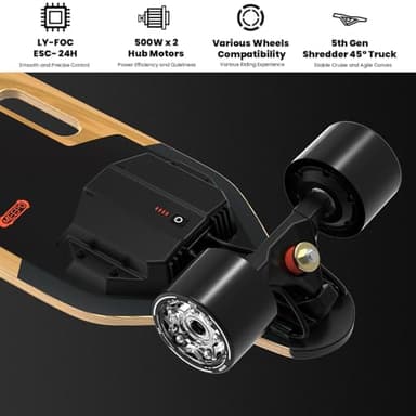MEEPO Campus V5 Series/Envy Electric Skateboard with Remote, Top Speed Up to 29 Mph, 4 Speed Smooth Braking, Easy Carry Handle Design, Suitable for Adults & Teens - Image 2