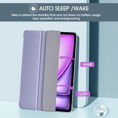 ProCase for iPad Air 13 Inch Case M3 2025/M2 2024, Slim Smart Cover iPad 13 Air M3 M2 Case with Translucent Hard Shell Back, Supports Touch ID, Auto Wake/Sleep -Purple - Image 3