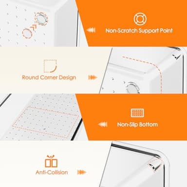 Criusia Drawer Organizer, 10 Pack Large Clear Plast Set, 3 Size Versatile Bathroom and Vanity Organizer Trays, Storage Bins for Makeup, Bedroom, Kitchen Utensils - Image 2