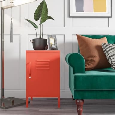 Novogratz Cache Metal Locker End Table, Orange - Image 2