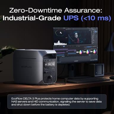EF ECOFLOW Portable Power Station DELTA 3 Plus, 1024Wh LiFePO4 (LFP) Battery, 1800W AC/140W USB-C Output, Solar Generator (Solar Panel Optional) for Home Backup, Camping&RV - Image 4