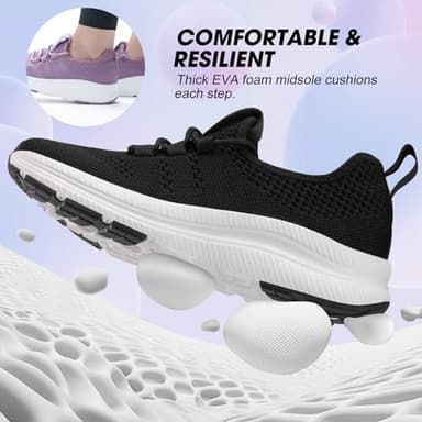 ZOVE Wide Toe Box Shoes Women Extra Wide Width Sneakers Ultra Light Road Running Shoes Non-Slip Tennis Sneakers Breathable Walking Athletic 8803 Black 39 - Image 3