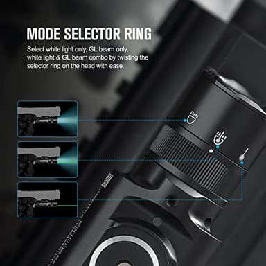 OLIGHT Baldr Pro R 1350 Lumens Magnetic USB Rechargeable Tactical Flashlight with Green Beam and White LED Combo, Rail Mount Weaponlight Compatible with 1913 or GL Rail, Built-in Battery - Image 9