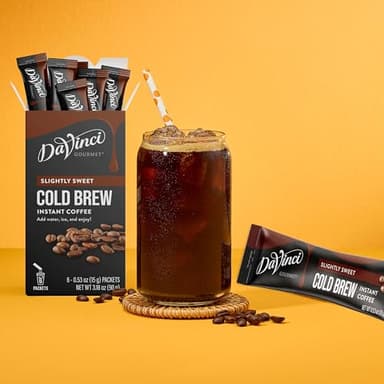 DaVinci Gourmet Slightly Sweet Cold Brew Stick Pack, Instant Coffee Powder, 6 Count (Pack of 1) - Image 9