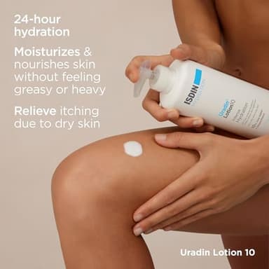 ISDIN Body Lotion Uradin 10, 24-Hour Intense Hydration, Non-Greasy, Fast-Absorbing Moisturizer for Dry or Very Dry Skin, Helps Relieve Itching Due to Dryness, 13.5 Fl. Oz - Image 4