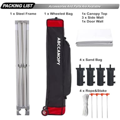 ABCCANOPY Easy Pop Up Canopy Tent with Sidewalls 10x10 Commercial -Series, White - Image 5