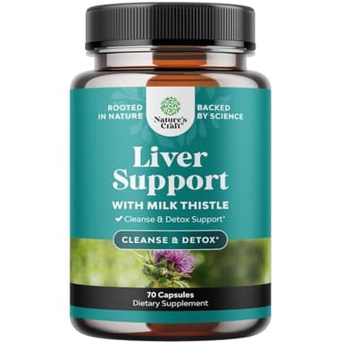 Liver Cleanse Detox & Repair 70 Capsules - Herbal Liver Support Milk Thistle Supplement - Silymarin Milk Thistle Supplements with Dandelion Root, Choline, Beetroot & Artichoke Extract - Image 1