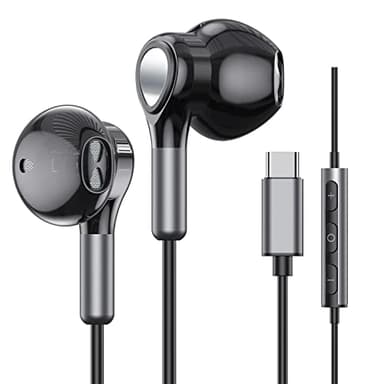 USB C Headphones for Samsung Galaxy S24 S23 Ultra S22 S21 FE S20 A54 A53 USB C Earphones with Mic Volume Control Wired Earbuds USB Type C Headphones for iPhone 16 15 Pro Max Plus iPad Pro Pixel 8 7 6a - Image 1