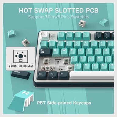 RK ROYAL KLUDGE S98 Mechanical Keyboard w/Smart Display & Knob, Top Mount 96% Wireless Mechanical Keyboard BT/2.4G/USB-C, Hot Swappable, Software Support, Creamy Sounding, 98 Keys - Image 6