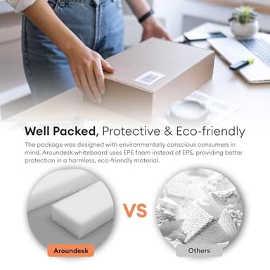 Aroundesk Glass Desktop Whiteboard with Storage 12"x6.5", Glass Whiteboard Desk Dry Erase Board w. 2 Markers,1 Eraser Monitor Mono Board, Office Desk Accessories, Work from Home Essentials - Image 6