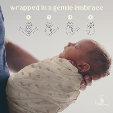 Muslin Swaddle Blankets - 4 Pack | Muslin Baby Blanket for Newborn Boy/Girl | Soft&Breathable Receiving Blankets | Newborn Swaddle Blanket (47" x 47")| Baby Essentials,Registry & Gift- Desert Dreams - Image 5