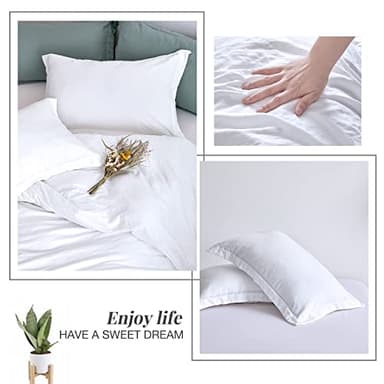 MILDLY Super Soft Duvet Cover 2pcs - 100% Washed Microfiber Bright White Comforter Cover Set with Zipper Closure & Corner Ties (No Comforter) - Image 6