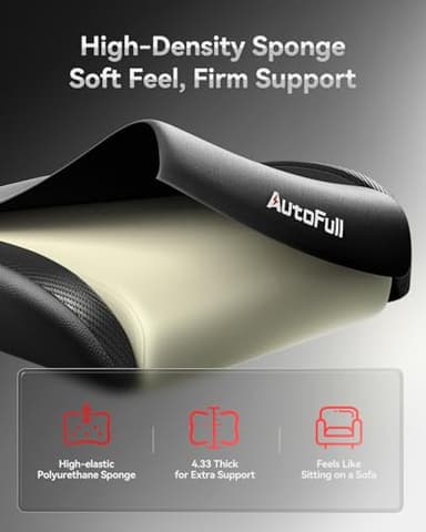 AutoFull C3 Gaming Chair, Racing Style Gaming Chair with Ergonomic Lumbar Support,Adjustable High Back PU Leather PC Chair with Footrest,Black - Image 6