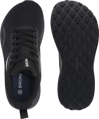 BRONAX Wide Shoes for Women Tennis Running Lightweight Size 7w Female Training Athletics Comfortable Lace up Pregnant Maternity Wide Toe Box Sneakers for Ladies All Black 38 - Image 2