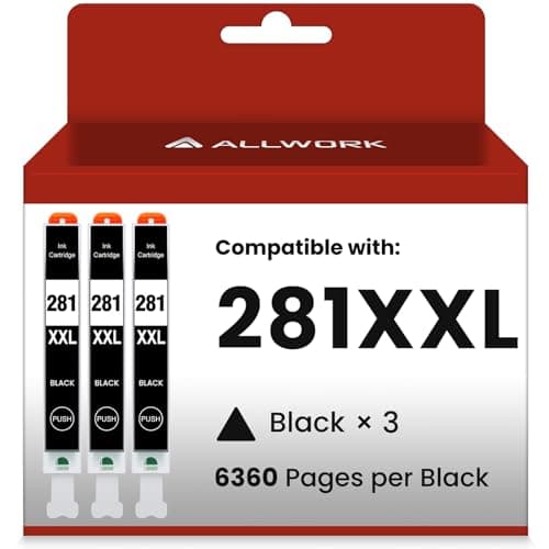 ALLWORK CLI-281XXL Compatible for Canon 281 TR8620a Ink Cartridges CLI-281XXL CLI-281 XXL to use with TR8620 TS7520 TS9520 TS9521C TR8520 TS6220 TS6320 TS8220 (3-Packs Black) - Image 1